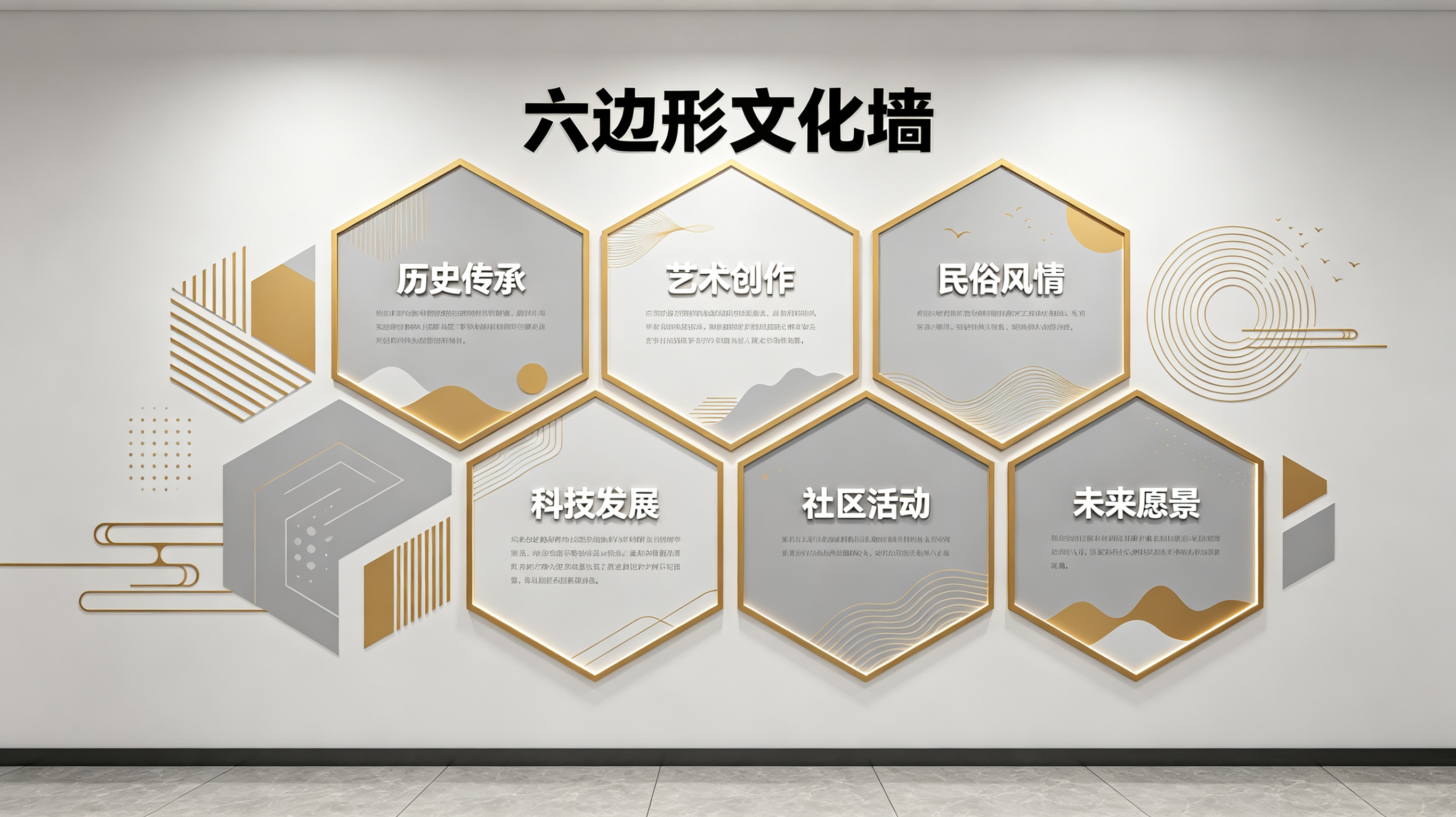  剑河企业文化墙 | 六边形信息美学